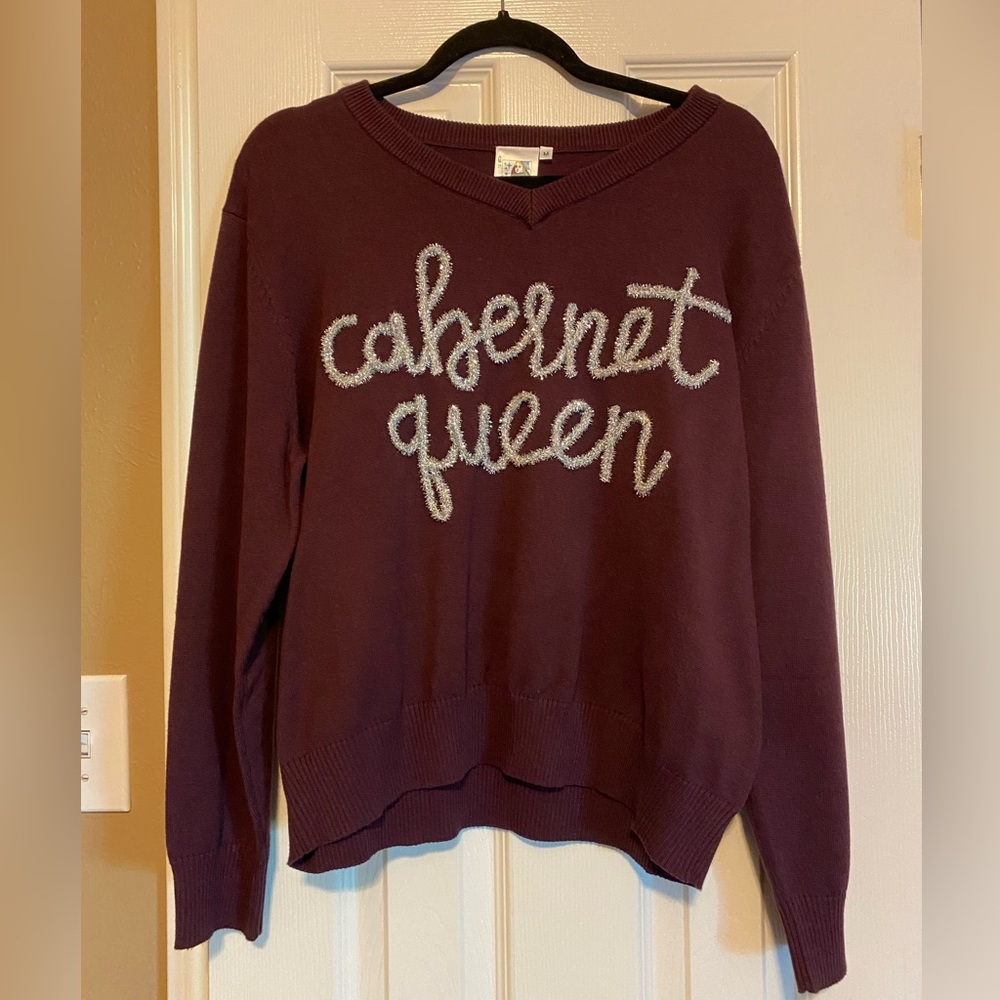 Queen of Sparkles Cabernet Queen Sweater